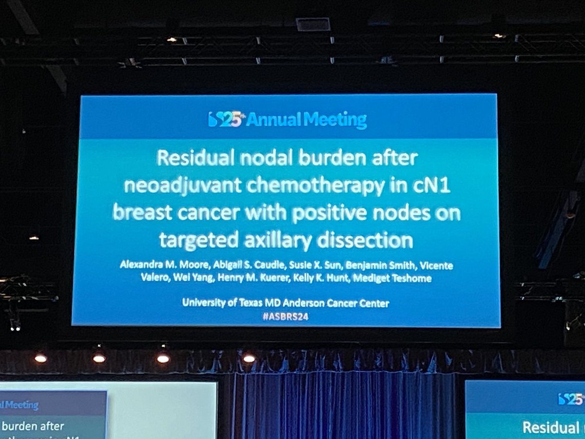 Excellent presentation from Alexandra Moore on data examining residual nodal burden after NAC in cN1 BC with +ve nodes on TAD <a href="/ASBrS/">ASBrS</a> <a href="/puneetsinghmd/">Puneet Singh, MD FACS</a> <a href="/ChandlerCortina/">Chandler S Cortina, MD, MS</a> #ASBrS24 <a href="/1LondonBreast/">Paul Thiruchelvam 🇺🇦</a> @drmediget <a href="/SarahLBlairMD/">Sarah L. Blair</a>