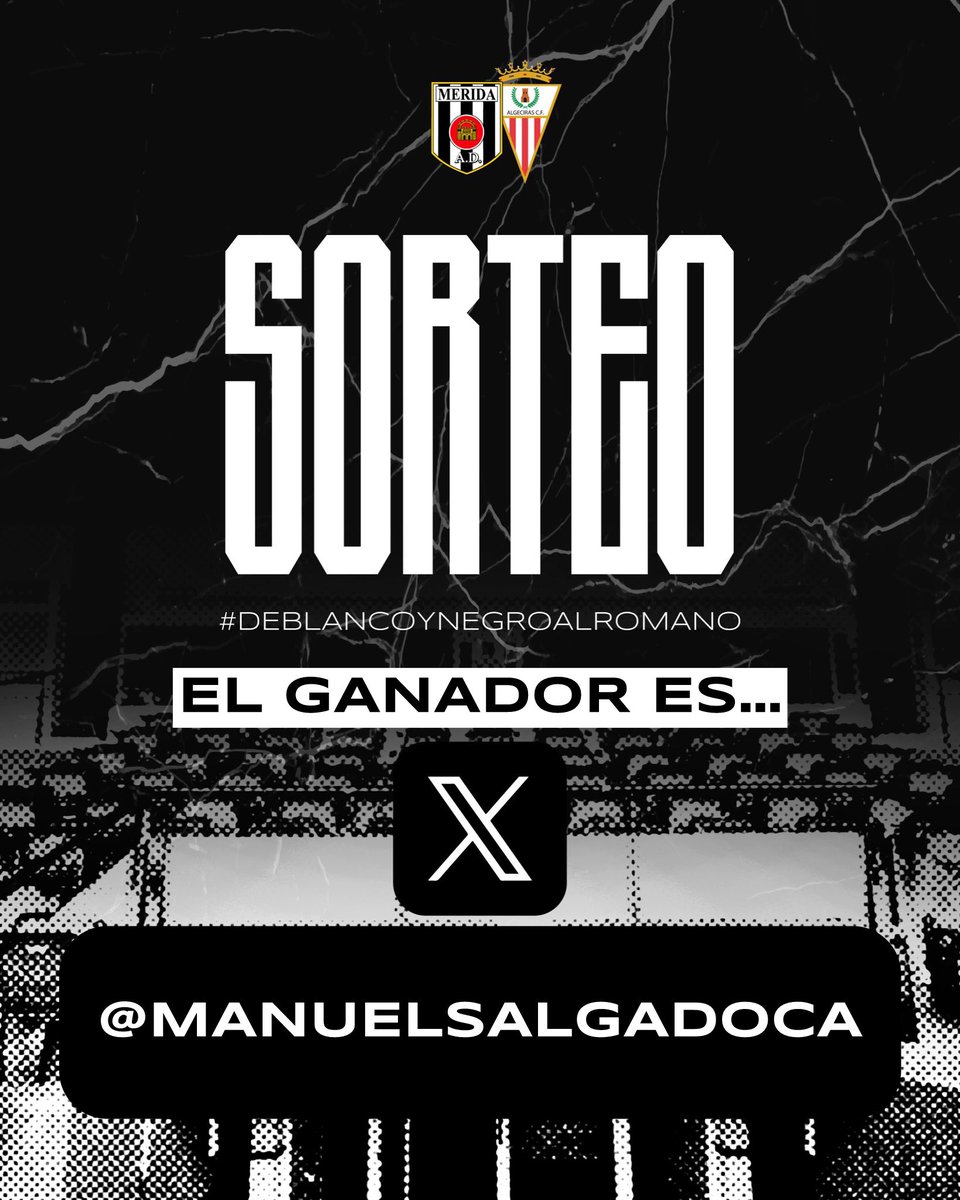 ⚪️⚫️ El ganador del sorteo #DeBlancoYNegroAlRomano es… ➡️ @ManuelSalgadoCa 🏆 ¡Enhorabuena! ¡Gracias a todos por participar! 💪🏽 ¡Nos vemos en el Romano!