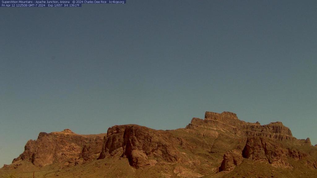 Friday midday view of #SuperstitionMountains #ApacheJunction #AZ #wxcam #azwx kc4kqe.org