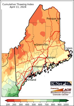 During Maine’s mud season, thawing frost and soft shoulders make roads unsafe for heavy loads and vehicles. Postings on roads typically remain up through May.