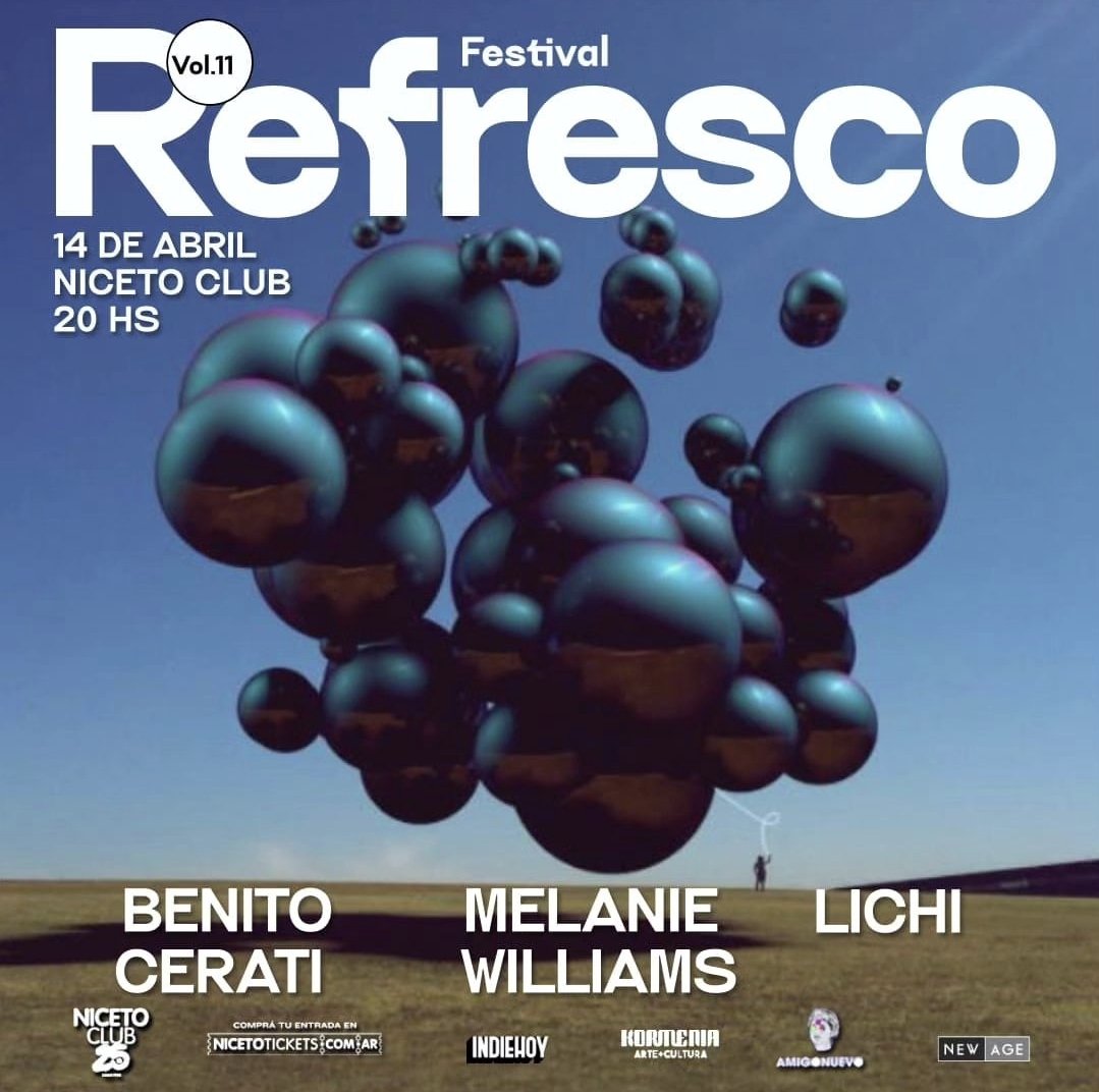 🧨 CHE este domingo está este FECHÓN del @RefrescoFest y quien comente primero se lleva DOS entradas para ir! Así que metanle 🏆 @BenitoCerati + @MelanieWily @lichigrams 20 hs en @NicetoClub