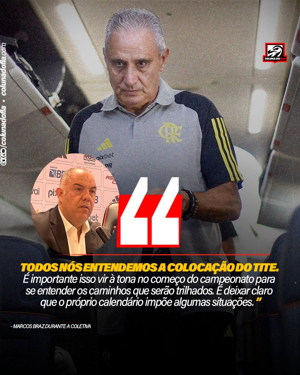 🗣 Marcos Braz e Bruno Spindel reforçam a fala de Tite sobre priorizar competições: Braz: 'Todos nós entendemos a colocação do Tite. É importante isso vir à tona no começo do campeonato para se entender os caminhos que serão trilhados. É deixar claro que o próprio calendário…