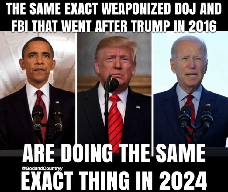 #WeaponizedJustice #Obama #BidenWorstPresidentEver #DemocratsAreEvil #DemocratsAreDestroyingAmerica #TRUMP2024ToSaveAmerica #Trump2024TheOnlyChoice