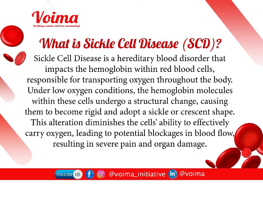 Sickle Cell Disease - what is it? How does it come about? Get to know more about SCD with VOIMA.

#Voima
#SickleCellDisease
#WhatIsSCD
#SCDAwareness
#SickledAndStrong
#BuildingASickelCellFreeCommiunity