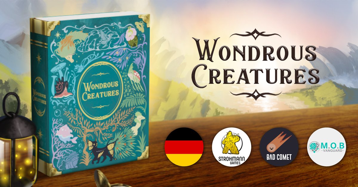 We are very proud to announce that Wondrous Creatures by @BadCometGames will be receiving a German edition by way of our long-time partner @StrohmannG!

#mobvanguard #proudagent #licensing #togetherwesail #boardgames