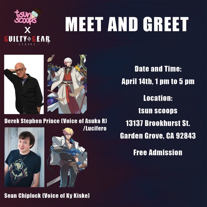 Just another reminder for this awesome event that I and @SeanChiplock will be at this Sunday! #GuiltyGearStrive #GourmetIceCream #anime #gardengrove #socal #AnimeGames