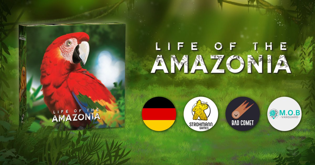 In most pleasant déjà vu, we can confirm a 2nd announcement about @StrohmannG & @BadCometGames today! 

Life of the Amazonia will be brought to German gamers in their native language by this exciting partnership!

#mobvanguard #proudagent #licensing #togetherwesail #boardgames