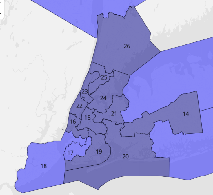 Slightly more compact version of my 'Kathy Hochul is weak' map