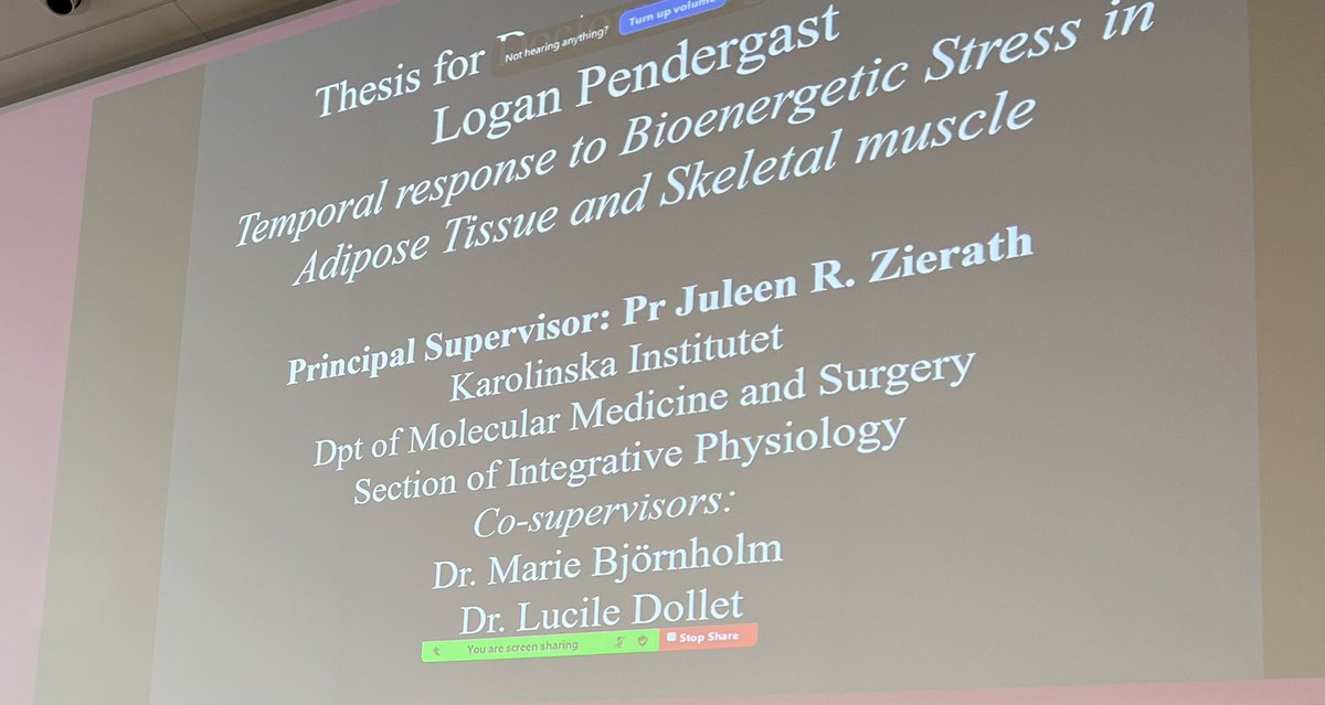 JuleenRZierath's tweet photo. Today Logan Pendergrast defended his PHD thesis ⁦@karolinskainst⁩ 

Temporal Response to Bioenergetic Stress in Adipose Tissue and Skeletal Muscle
⁦
Opponent was Prof. Charna Dibner Université de Genève world expert on circadian biology!

Congratulations Dr. Pendergrast! https://t.co/Az2OmeG8qd