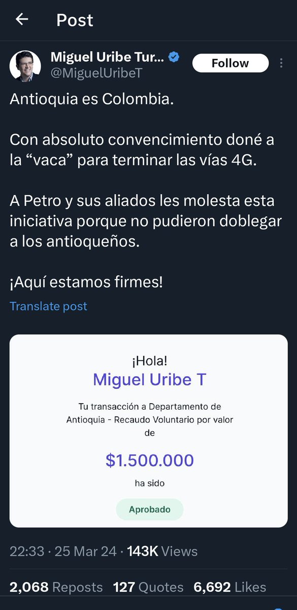 Ya encontré algunos posts, pero muchos los eliminaron: ¿Creen que es buena fe donar para hacer oposición?: '... gobierno inepto y resentido' dice la € enadora Ma Fda Cabal, actuando de 'muy buena fe'.👇🏽