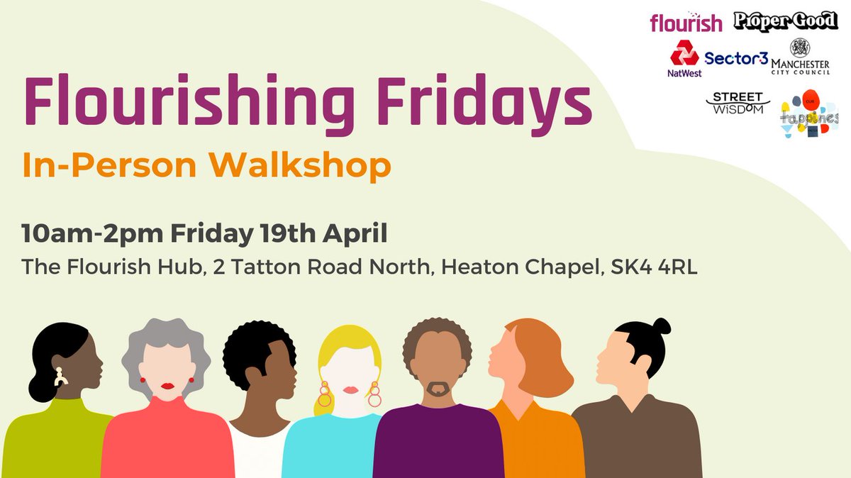 Our next Flourishing Friday is NEXT WEEK!!

Join us for an in-person Walkshop in collaboration with Street Wisdom &amp; run by Gary Loftus of Our Happiness Factor, where you will learn an everyday creative practice you can use as you walk.

Book on at tinyurl.com/bddw7348