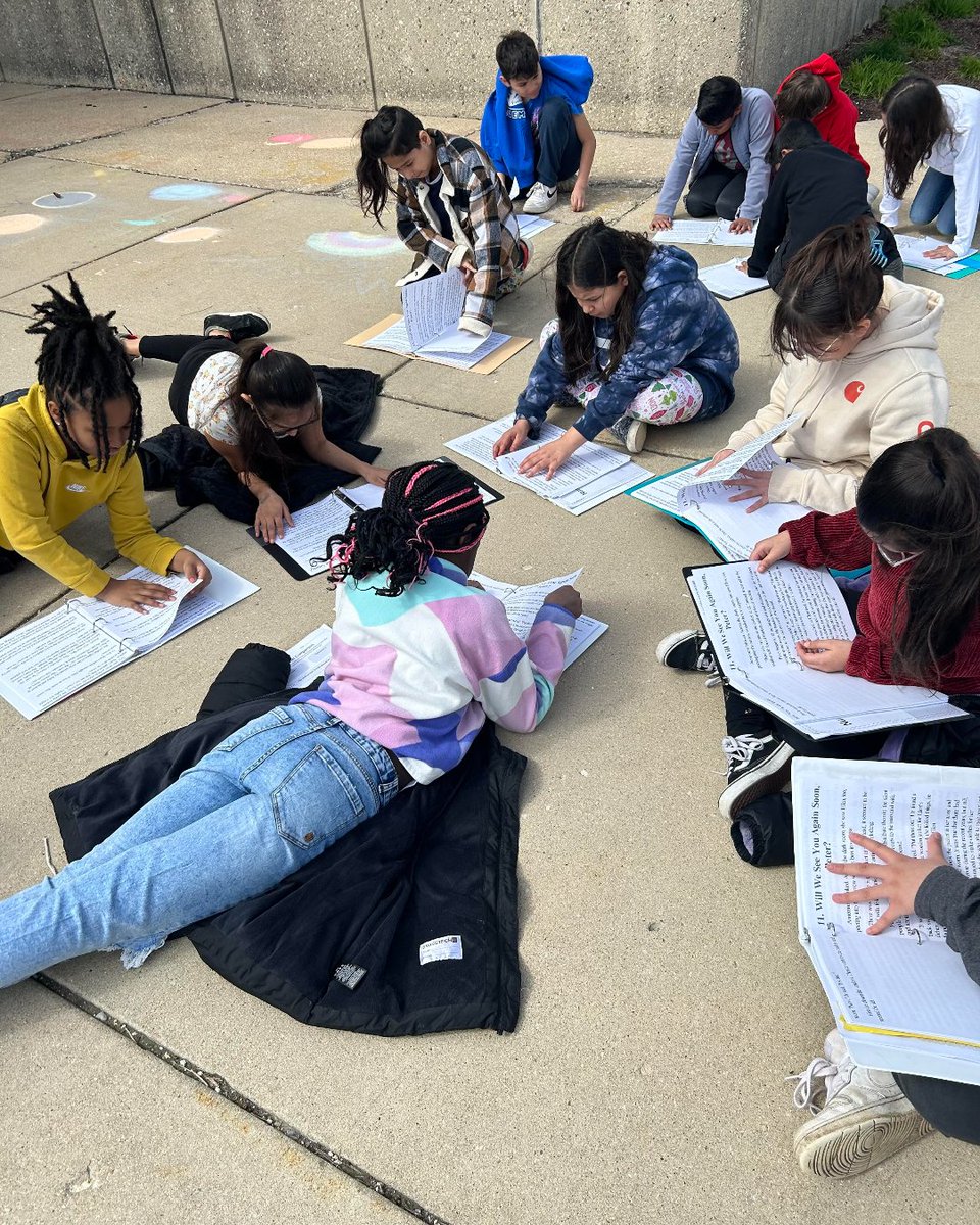 Ms. Bobrowski's Class got to enjoy some time outside reading their class novel today! #everylearner365 #ourhouse