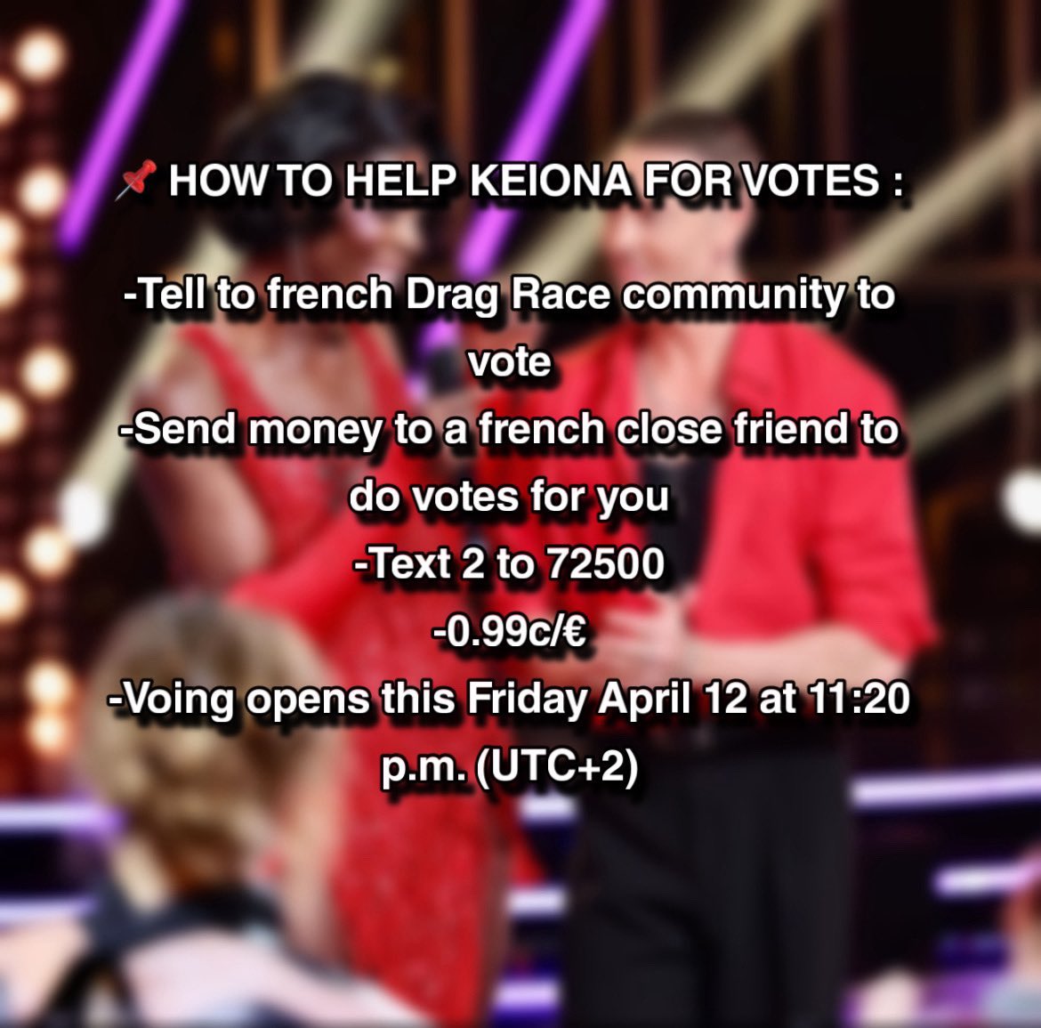 DRAG RACE FANDOM WE NEED TO COME TOGETHER AND GET KEIONA IN THE FINALE OF DANCING WITH THE STARS!!! 🚨🚨🚨