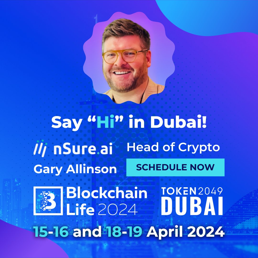 Join <a href="/nsureai/">nSure.ai</a> at #BlockchainLife on the 15-16th and <a href="/token2049/">TOKEN2049</a> on the 18-19th to meet <a href="/paymentschief/">Gary Allinson</a> ⭐ We help #Web3 streamline onramps and offer instant delivery. 📅 Book time with Gary here! hubs.li/Q02sK_SX0 #dubai #TOKEN2049