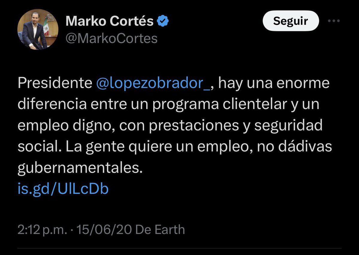 A ver déjame ver si entendimos @MarkoCortes

Antes eran“PROGRAMAS CLIENTELARES”de @lopezobrador_

¿Y hoy como quieres el voto ya son PROGRAMAS SOCIALES qué no son exclusivos de ningún partido?

¿En qué otra cosa nos mientes tú y tu candidata @XochitlGalvez?

#ElINESiempreSiSeToca