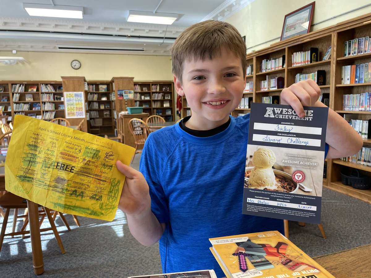 Campus School Library (@hpcs_library) on Twitter photo The first student to turn in a completed Library BINGO card! Way to go!! <a href="/HPCS_TN/">HP Campus School</a> <a href="/bjsrestaurants/">BJ's Restaurant & Brewhouse</a> The first student to turn in a completed Library BINGO card! Way to go!! <a href="/HPCS_TN/">HP Campus School</a> <a href="/bjsrestaurants/">BJ's Restaurant & Brewhouse</a>