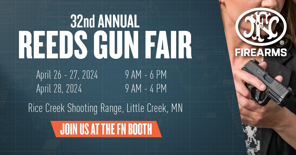 Only TWO WEEKS until Reeds Gun Fair! Get instant rebates for qualifying FN 509 and FNX-45 Tactical pistols. Also, @Silencercentral will have Rush 9Ti and Catch 22Ti inventory in stock, and will be offering up to $200 toward tax stamps.