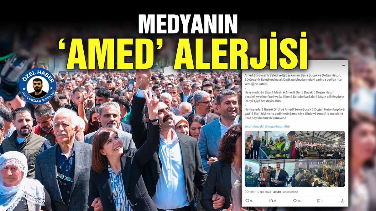 🔴MEDYANIN ‘AMED’ ALERJİSİ 🔴Daha önce kimi siyasetçilerin ifade edilmesinden rahatsız olduğunu dile getirdiği Amed ismi, bu kez kimi basın kuruluşlarının hedefi oldu. 🔴“İlk icraatları Diyarbakır’ı Amed yapmak oldu” başlığını ortak atan AK Parti’ye yakın basın yayın…