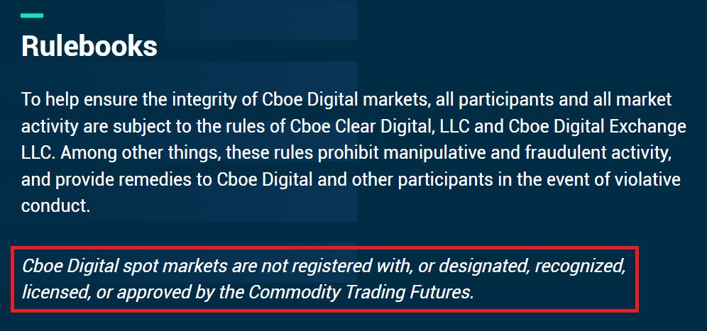 Cboe Digital Crypto Spot Market had a solid...4 month run. Enter the Wild Wild West - Volatility, USA *inb4 SEC starts with 'crypto is dangerous' propaganda