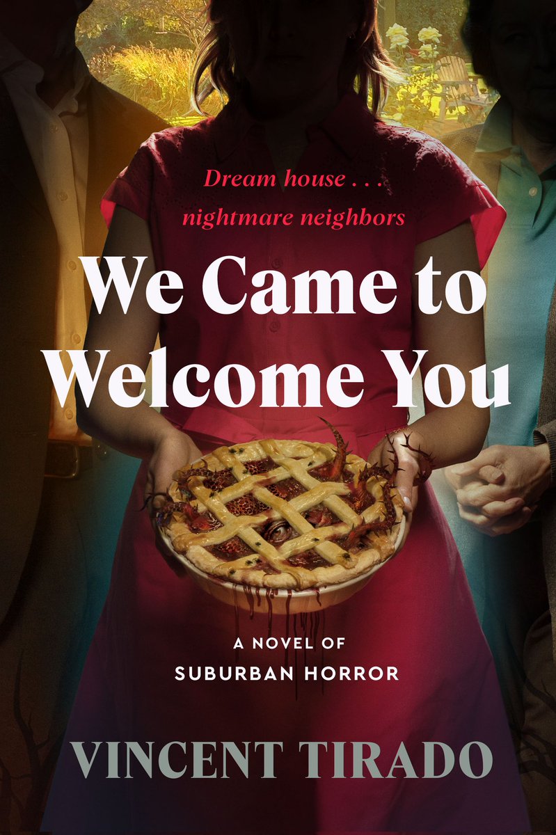 Okay official announcement and cover reveal!! My newest book, WE CAME TO WELCOME YOU, will be coming out from @WmMorrowBooks @HarperCollins this September! If you like suburban horror, enjoyed Midsommar or The Other Black Girl, you're going to love this!