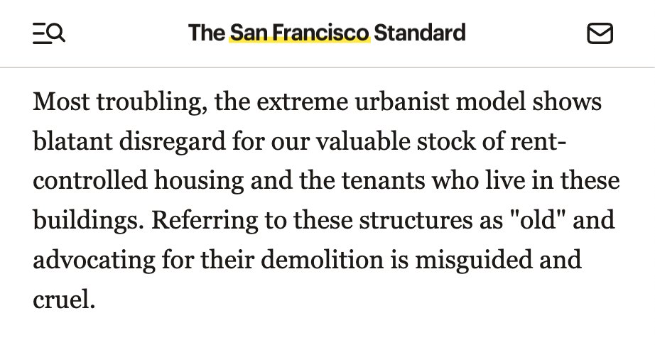 At the risk of elevating this vapid op ed that calls for a continuation of San Francisco's deeply dysfunctional housing policy status quo, I think it's important to explain existing state law as it relates to rent-controlled and tenant-occupied housing. sfstandard.com/opinion/2024/0…