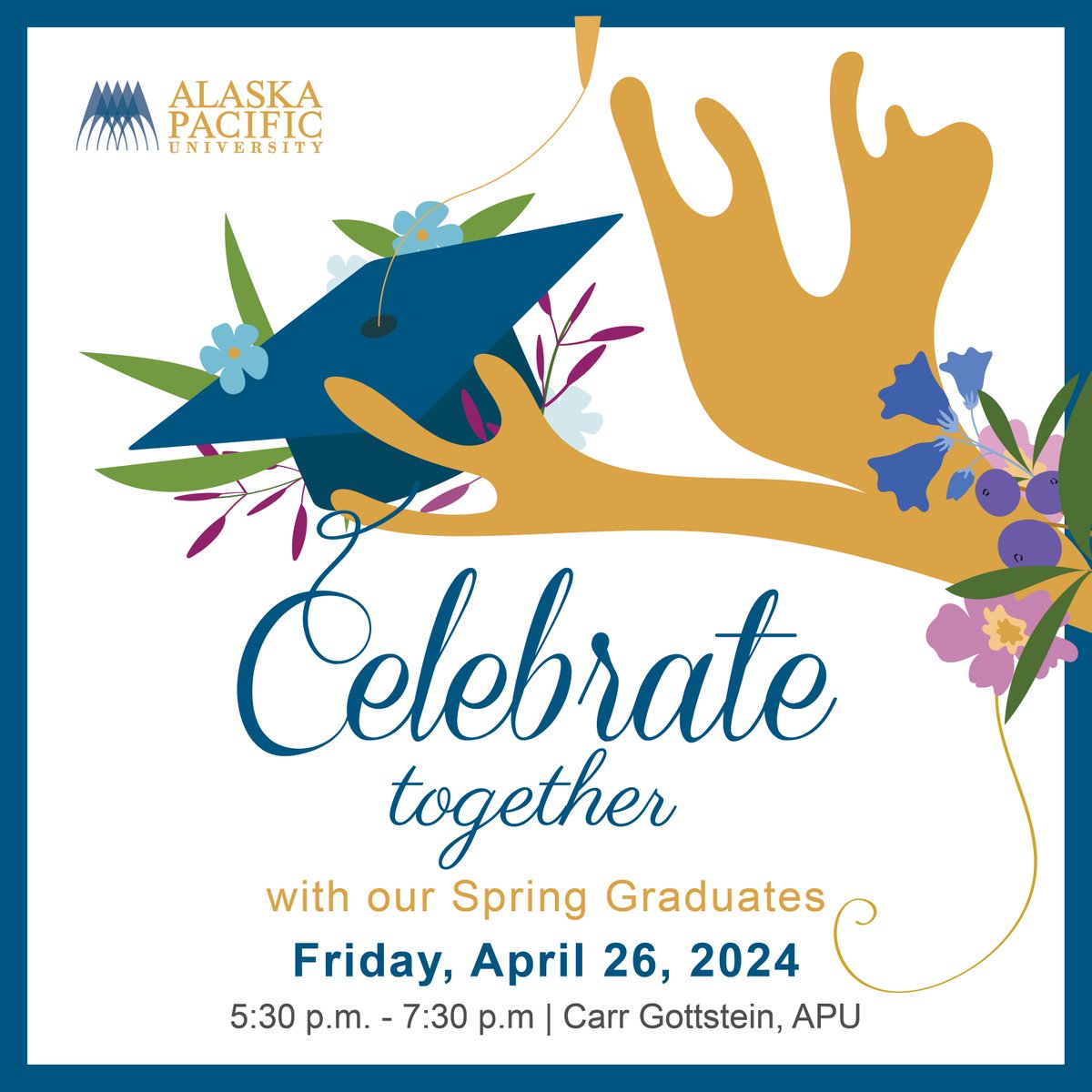 Celebrate our graduates with us! 🎓 Join ASAPU and the Office of Advancement and Sponsored Programs for Grad Night on Friday, April 26, from 5:30 to 7:30 p.m. in the Carr-Gottstein lobby. Don't miss out! RSVP for Grad Night today 👉 alaskapacific.edu/grad-night/.