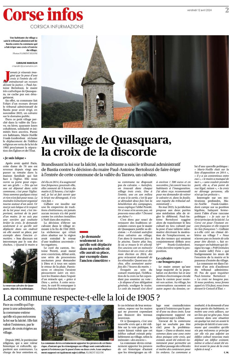 Soutien à M. Paul Antoine Bertolozzi. La Corse ne doit pas devenir un lieu dévitalisé pour personnes sans respect des us et des coutumes. @VIA_off avec ceux qui se battent pour le maintien des traditions populaires, sacrées et profanes, ciment du #Peuple #Quasquara #Corse