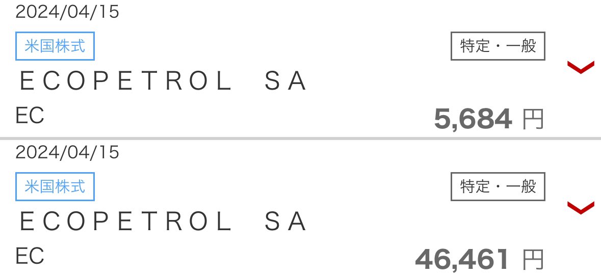 エコペトロールの配当金
楽天証券は4/15に入金予定⛽️
520株🙌