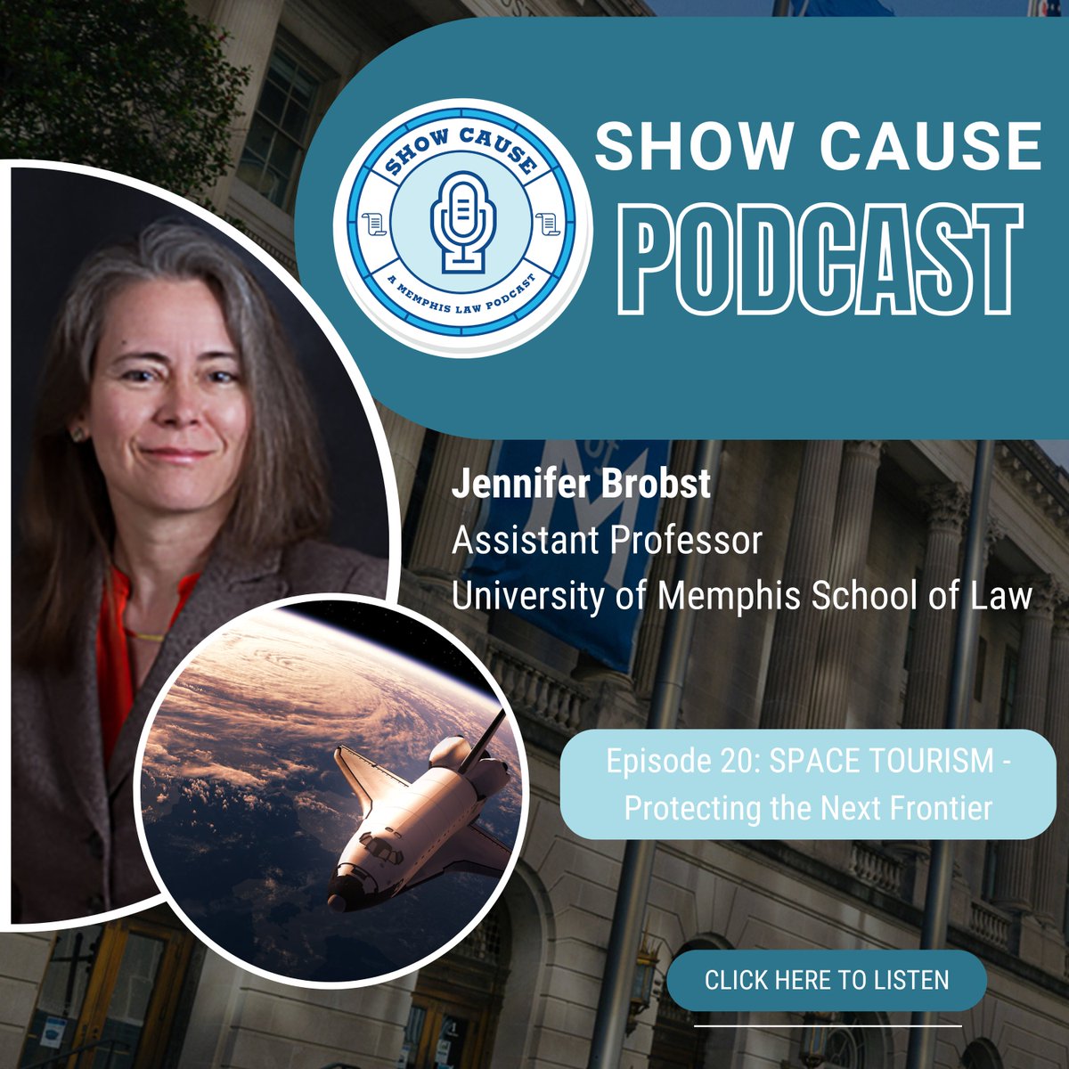 SPACE - The Final Frontier. Take a listen to the newest ep of Show Cause, feat. Prof Jennifer Brobst, where we delve into Space Tourism, the massive & rapidly growing space industry, & ways to protect & preserve the natural & cultural heritage of space. podcasts.apple.com/us/podcast/spa…