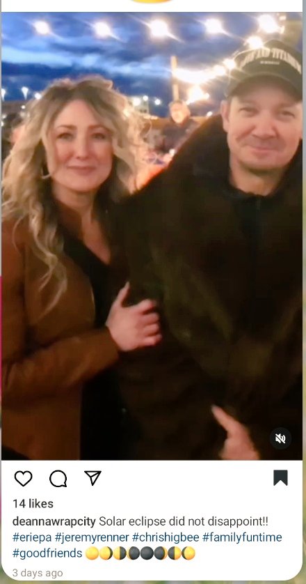 rennerland's tweet photo. @bree_dimples @Allsmiles083 @JeremyRenner @TroyDaw73342133 I know her name. Not a girlfriend. She's married. It seems our friend keeps going to Oliver's in Erie PA.
Jer Bear 😂😂😂
 #jeremyrenner #eclipseparty #oliver https://t.co/sFMVejwF2z