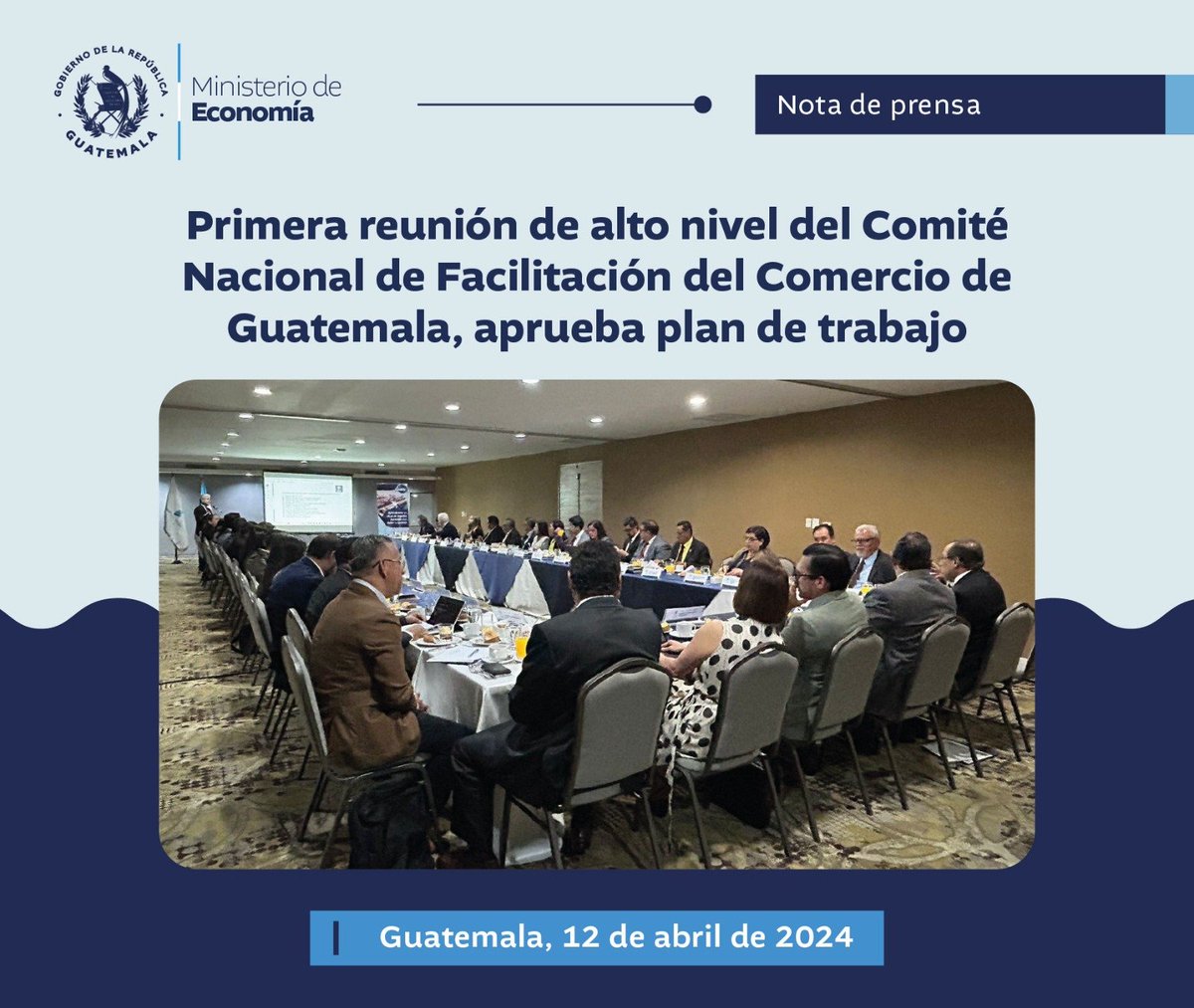 #NoticiasMineco 📰 Primera reunión de alto nivel del Comité Nacional de Facilitación del Comercio de Guatemala, aprueba plan de trabajo. Lee la nota completa aquí👉🌐prensa.gob.gt/comunicado/pri… #ComercioExterior #GuatemalaSaleAdelante