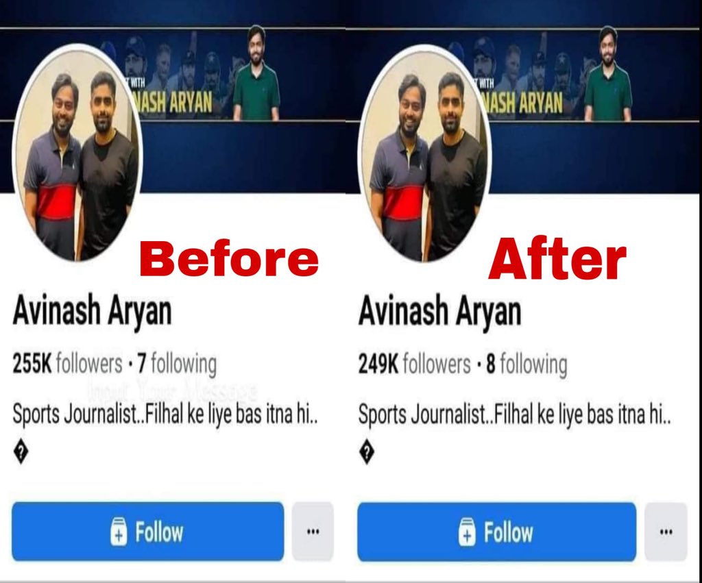 Avinash Aryan deactivated his FB Account. - He lost 6k followers in just few hours and then decided to deactivate his account for few days. #BoycottAvinashAryan