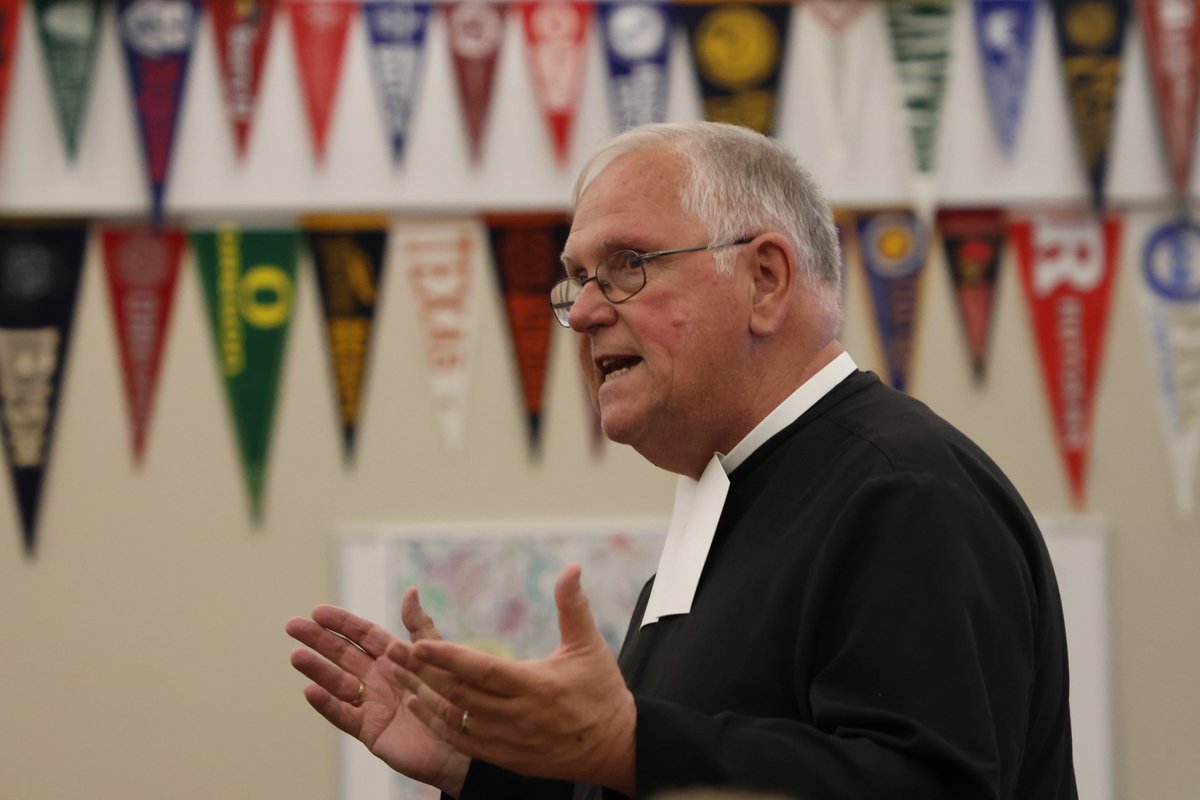 Thank you to Brother Ed Shields, FSC who visited us this week from @ManhattanEdu. Br. Ed spoke about the National Eucharistic Revival #lasallianeducation For more information on the National Eucharistic Revival, visit eucharisticpilgrimage.org