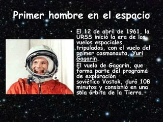 Yuri Gagarin se convirtió en el primer hombre en ir al espacio el 12 de abril de 1961. #CienciaParaLaVida #VenezuelaValiente @NicolasMaduro @Gabrielasjr @dcabellor @LuisinfoVe @JousebioX