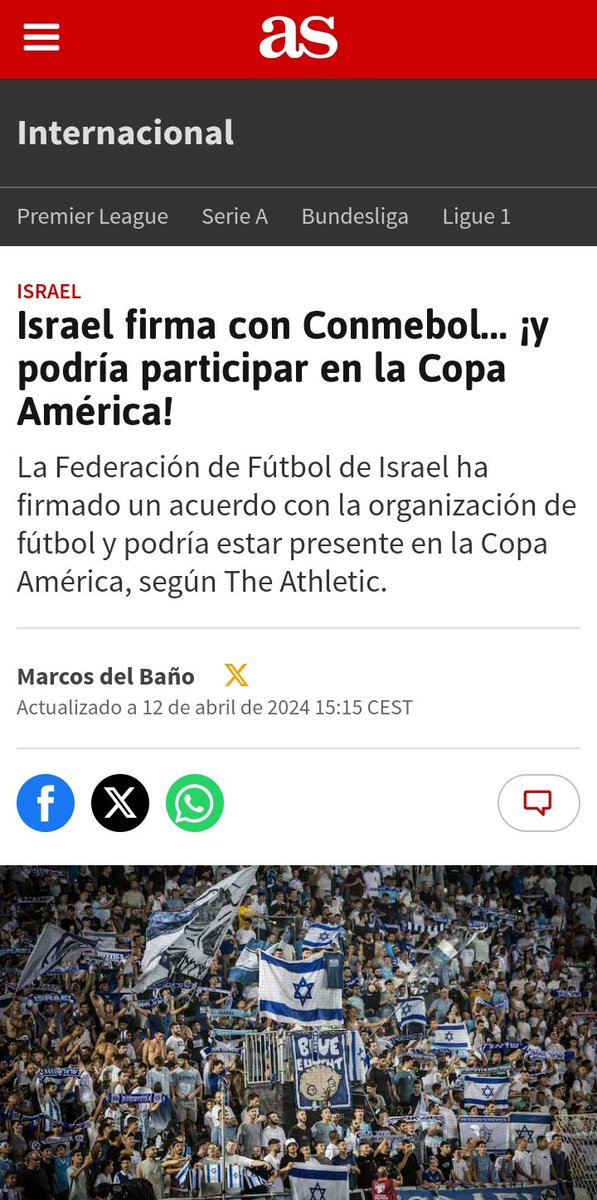 Total rechazo y repulsión a la firma por Conmebol de acuerdo con Israel, que los podría incluir en la Copa América, no podemos ser cómplices, no podemos blanquear el apartheid y el genocidio...!!