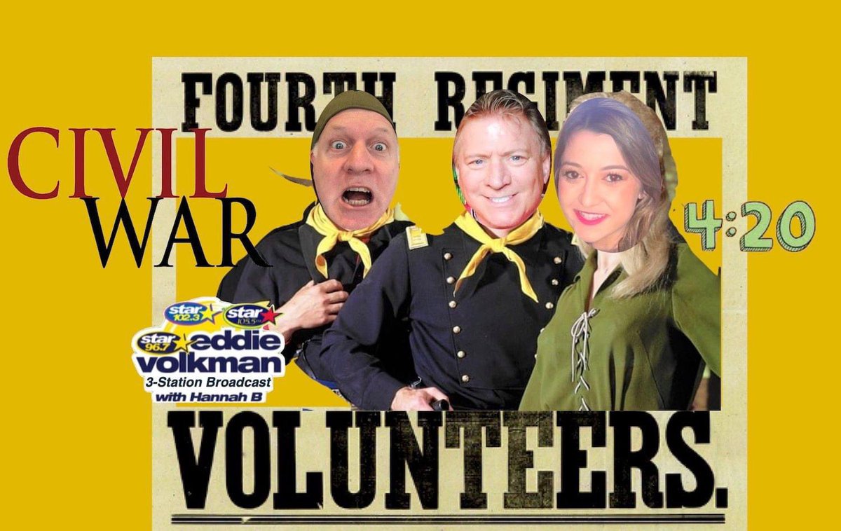 Pat Über Sí McDonald (@ubercritic) on Twitter photo CIVILITY! Appearing on <a href="/EddieVolkman/">Eddie Volkman</a> Show w/
@HannahB_onair ... 3-7p on 3 stations ... STAR 96.7, STAR 102.3 and STAR 105.5 (online Star967.net).
Reviewing #CivilWarMovie (in theaters 4/12) FRI APR 12 at 4:20p 🌱
<a href="/LorraineEvanoff/">Lorraine Evanoff</a> <a href="/KICKSEAT/">Ian Simmons</a> <a href="/frankschicago/">Frank’s Chicago</a> CIVILITY! Appearing on <a href="/EddieVolkman/">Eddie Volkman</a> Show w/
@HannahB_onair ... 3-7p on 3 stations ... STAR 96.7, STAR 102.3 and STAR 105.5 (online Star967.net).
Reviewing #CivilWarMovie (in theaters 4/12) FRI APR 12 at 4:20p 🌱
<a href="/LorraineEvanoff/">Lorraine Evanoff</a> <a href="/KICKSEAT/">Ian Simmons</a> <a href="/frankschicago/">Frank’s Chicago</a>