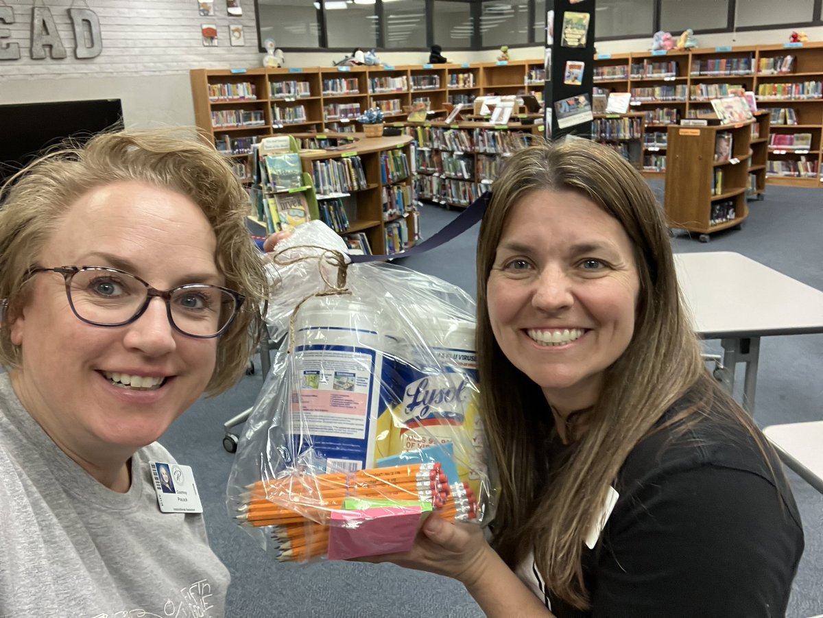 Thank you @PtoRucker for our bag full of goodies for the library! You ROCK! @RuckerRocks