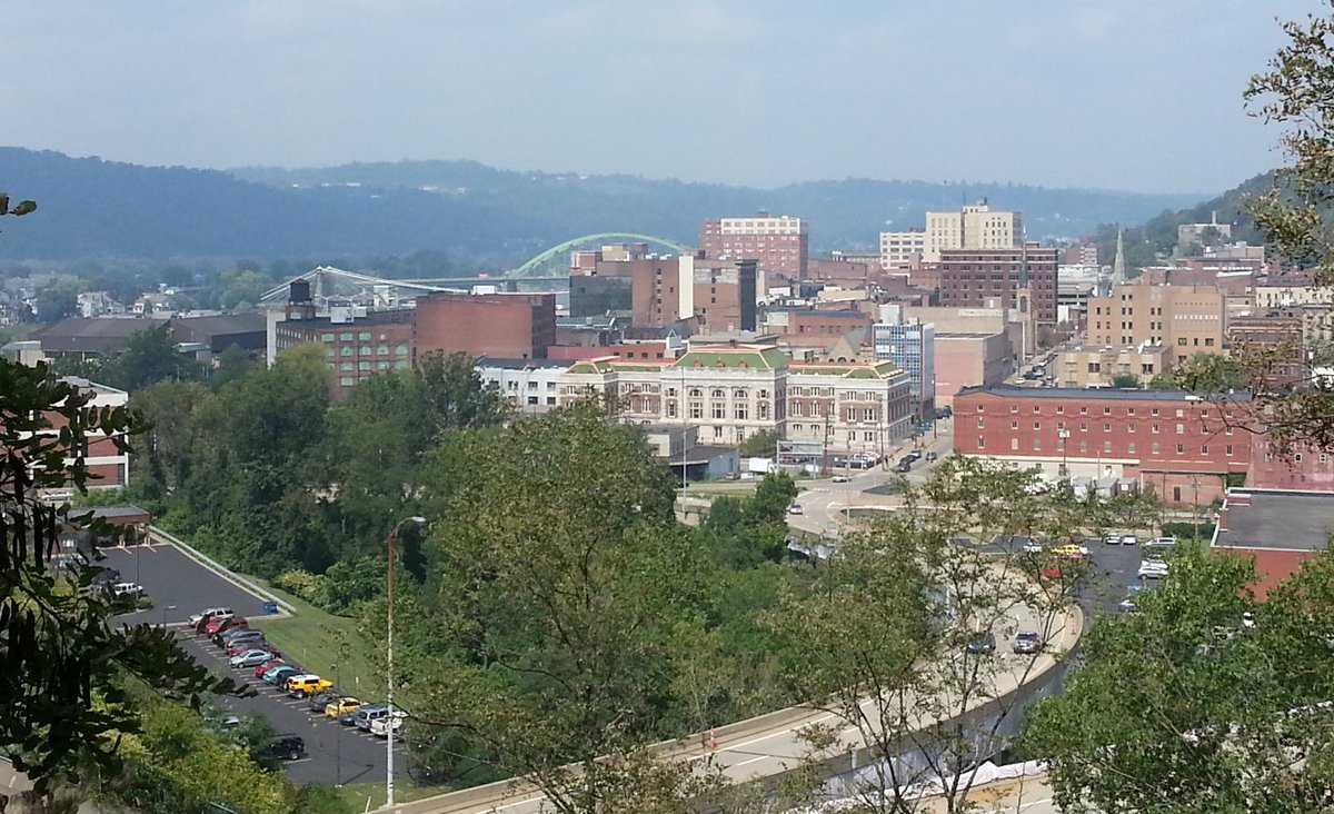 This view of Wheeling, WV, is similar to the view from the house in Bethlehem, WV, in which I grew up: