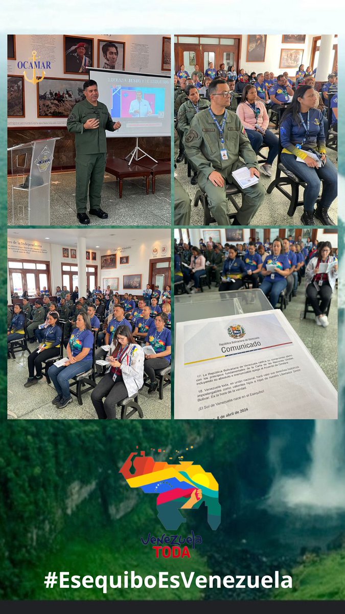 OcamarV's tweet photo. 🇻🇪 Guayana Esequiba, nuestro DirGral @gollocarrion dictó conferencia sobre los aspectos controversiales del territorio esequibo,  derechos históricos y jurídicos que nos respaldan y el no reconocimiento de la jurisdicción de la Corte Internacional de Justicia en la controversia https://t.co/7fPPMgcqIP