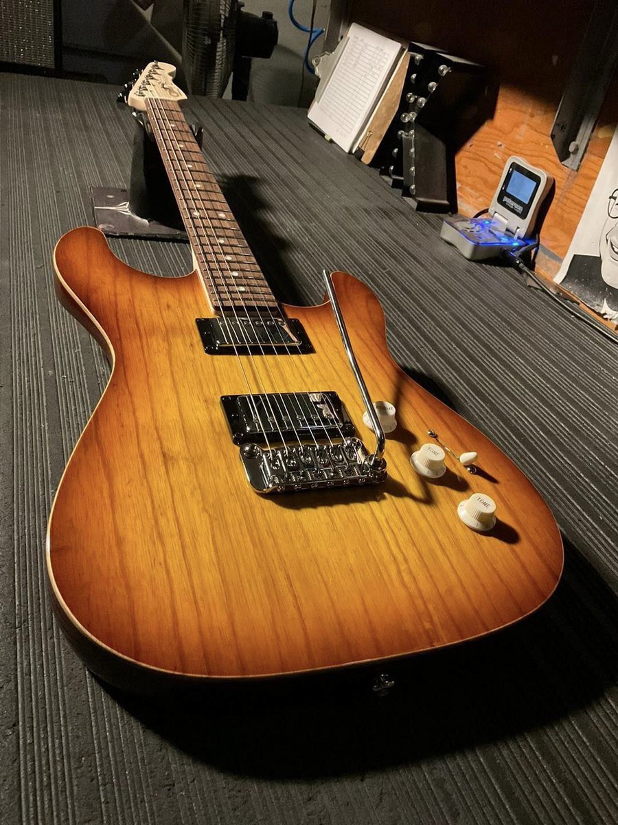 Legacy HH RMC in Old School Tobacco Sunburst over swamp ash, wood binding, hard rock maple neck with Caribbean rosewood fingerboard, Clear Satin finish, locking tuners. Built for G&L Premier Dealer UpFront Guitars in Bellingham, Massachusetts. #glguitars