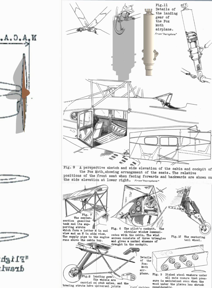 de Havilland DH.83 Fox Moth Contemporary drawings published in 'Flight' and 'The Aeroplane' are very valuable for providing structural details - often easier to follow than photos. These illustrations are providing detail of the DH.83 U/C starting with the main leg.