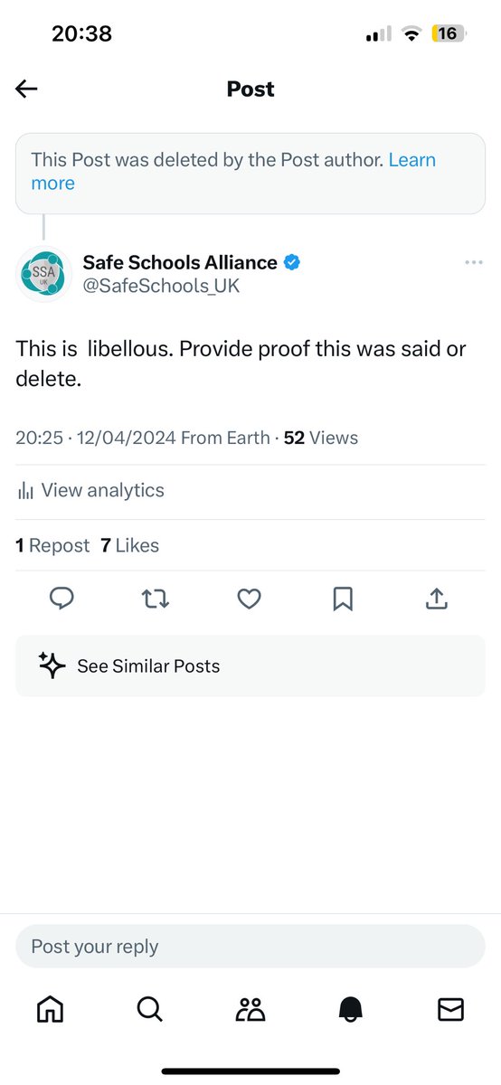 We will not accept being libelled, this is disgraceful for someone claiming to be a ‘researcher’. This is a truly appalling slur on our group. We appreciate it has now been deleted but it is unacceptable for someone who claims to ‘counter disinformation’ to have posted this.…