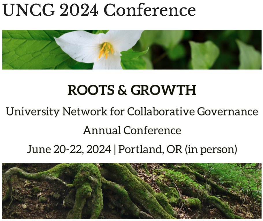 Join the UNCG 2024 Conference in Portland, June 20-22, diving into the roots and growth of collaborative governance. Submit your proposals exploring innovation and personal/professional development by 4/22: ncdd.org/news/universit… #NCDD #DemoPart #ListenFirst #DisagreeBetter