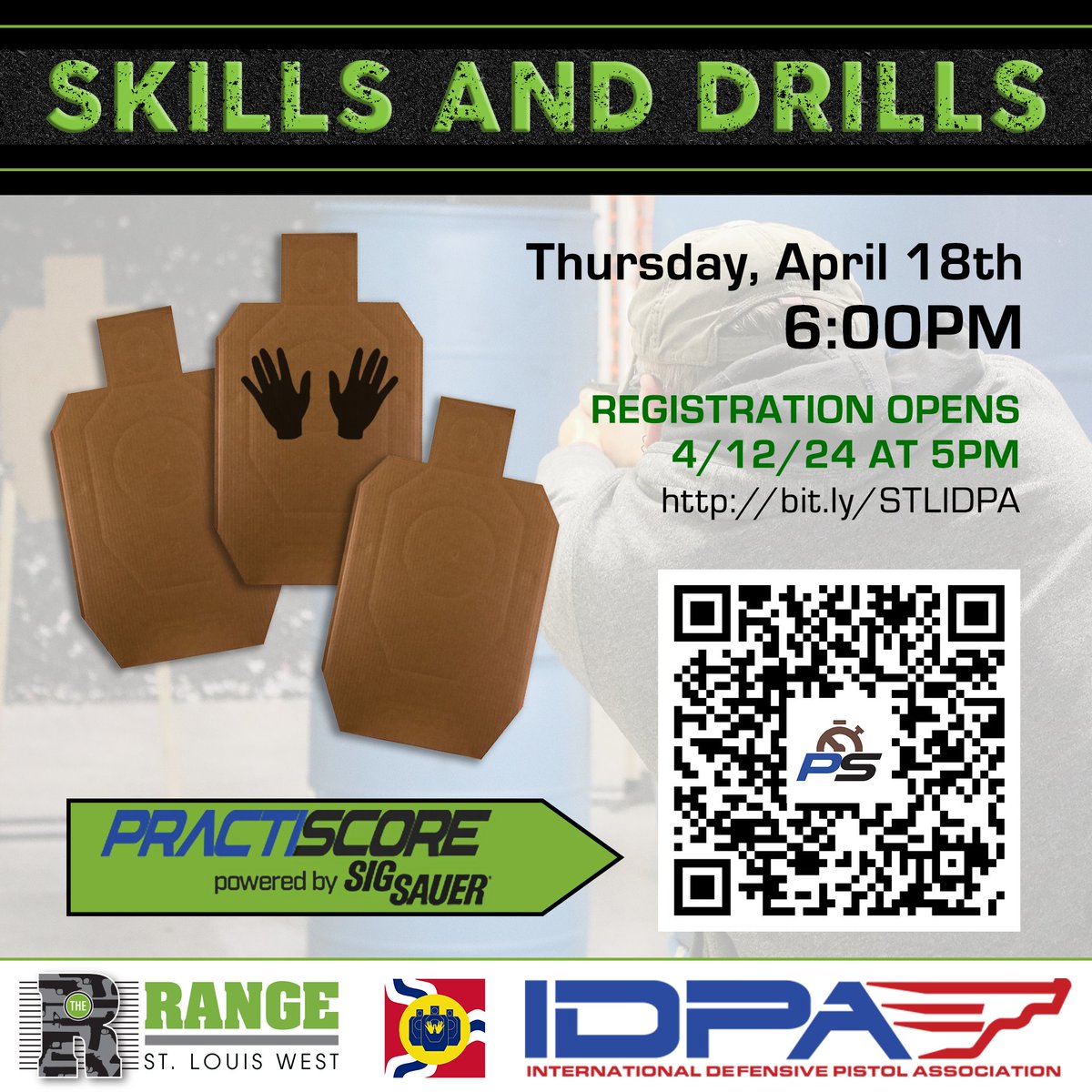 Sign-ups for next week's @shootidpa Competition Skills and Drills open at 5PM today!

Sign up at bit.ly/STLIDPA

The waiver is located at smartwaiver.com/splash/37511

#idpa #gatewayidpa #competitionshooting #competitiveshooting #shootingsports #stl #stlouis #stlouismo