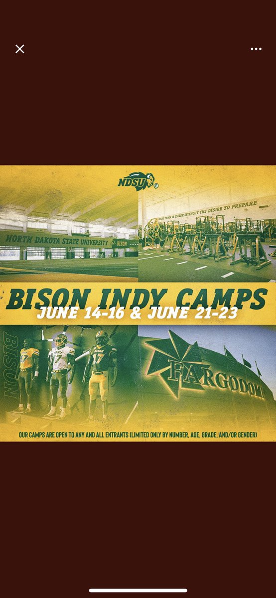 Thank you <a href="/NDSUfbCamp/">NDSU FB Camp</a> for the camp invite!