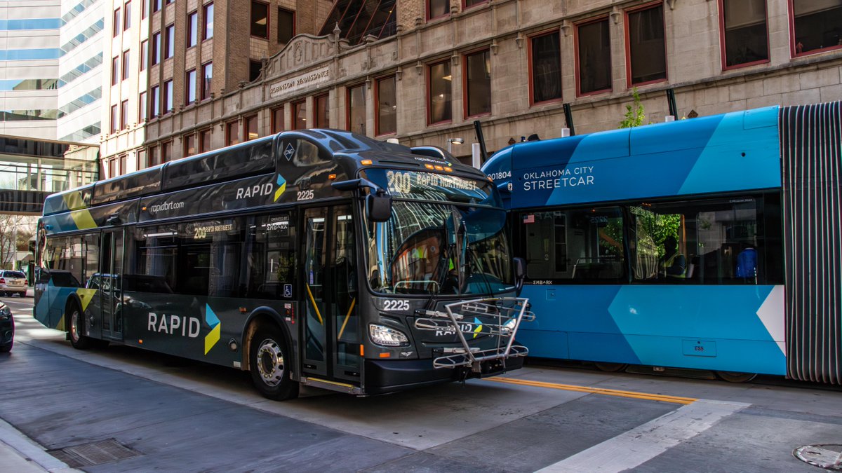 I N T E R C O N N E C T I V I T Y @Rapidbrt expands the heart of OKC's transit options all the way to NW Expressway & Meridian! RAPID now connects to the Streetcar, @SpokiesOKC, & @Embarkok bus routes 005, 007, 008, 010, & 023. And a $4 day pass lets you ride anywhere all day.