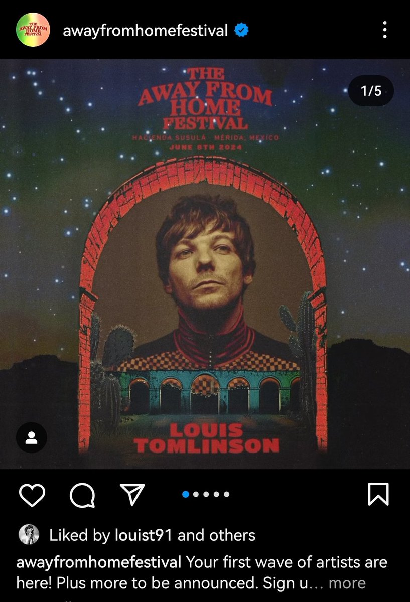 Louis Tomlinson liked Away From Home Festival post recently!