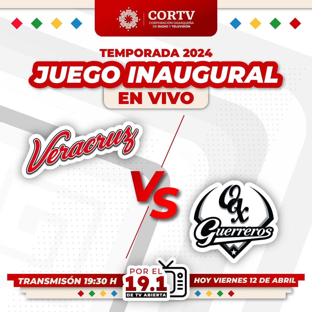 cortv's tweet photo. ⚡ ¡El #TemploBélico vibrará esta tarde con el 𝗶𝗻𝗶𝗰𝗶𝗼 𝗱𝗲 𝗹𝗮 #𝗧𝗲𝗺𝗽𝗼𝗿𝗮𝗱𝗮𝟮𝟬𝟮𝟰 de la @LigaMexBeis! ⚾️

🗓️ El @elaguilabeisbol vs @GuerrerosOax, hoy en punto de las 19:30 h. ¡𝗦𝗼𝗹𝗼 𝗽𝗼𝗿 𝗲𝗹 𝗰𝗮𝗻𝗮𝗹 𝟭𝟵.𝟭 𝗱𝗲 𝗧𝗩 𝗮𝗯𝗶𝗲𝗿𝘁𝗮! 🤩 https://t.co/ue4wJGp4zo