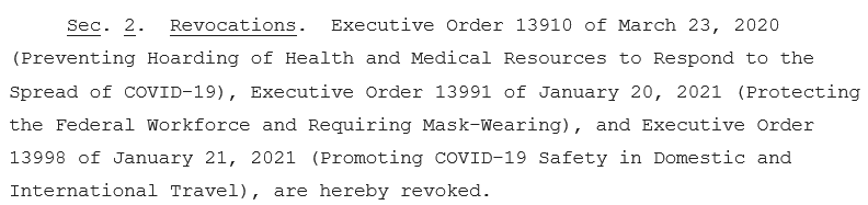 On April 12, 2024: Joe Biden has finally ended his mask mandates for: 1. Federal facilities whenever a meaningless CDC metric is triggered for a given county. 2. Airplanes/mass transit (long blocked in court but under appeal). whitehouse.gov/briefing-room/…