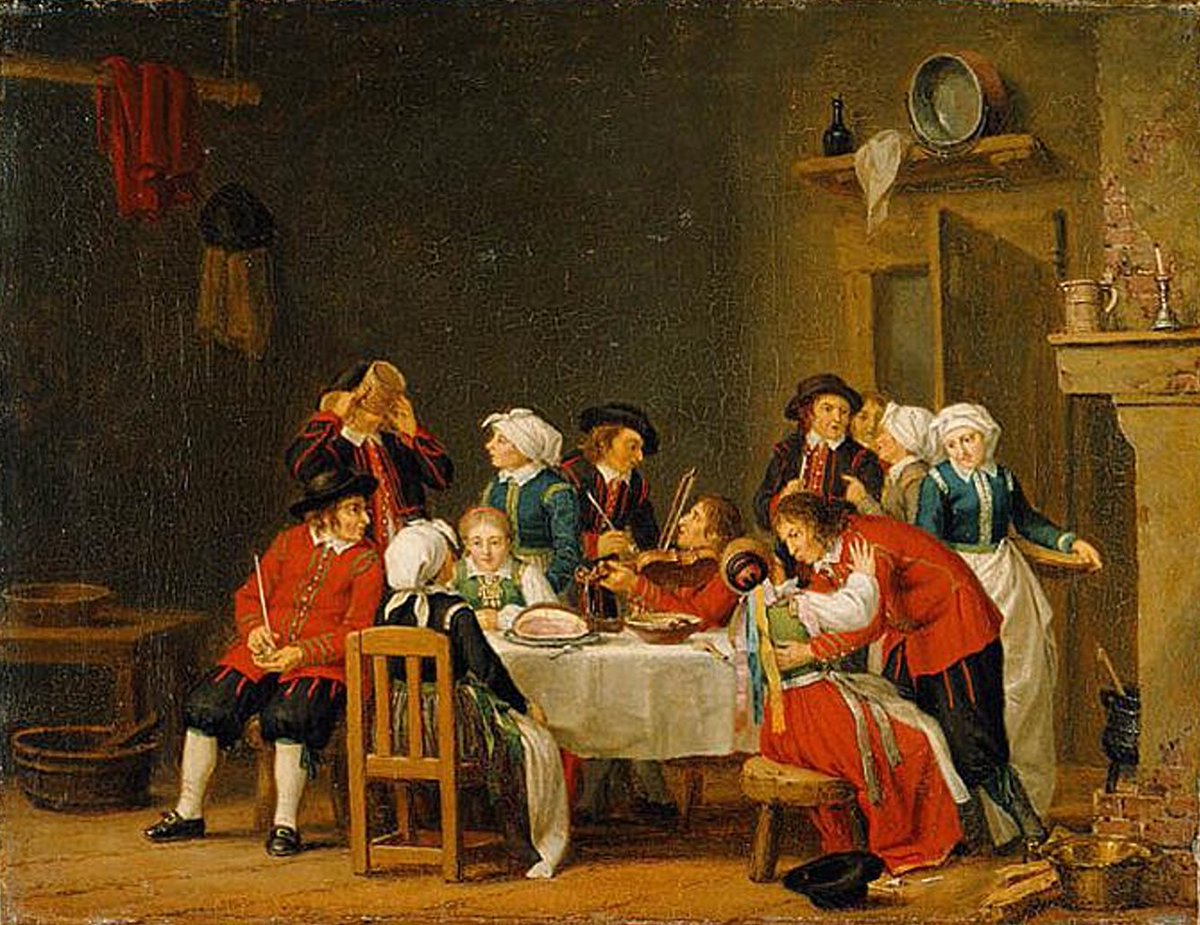 Pehr Hilleström, 1732 – 1816, Swedish artist; Convivial Scene in a Peasant's Cottage